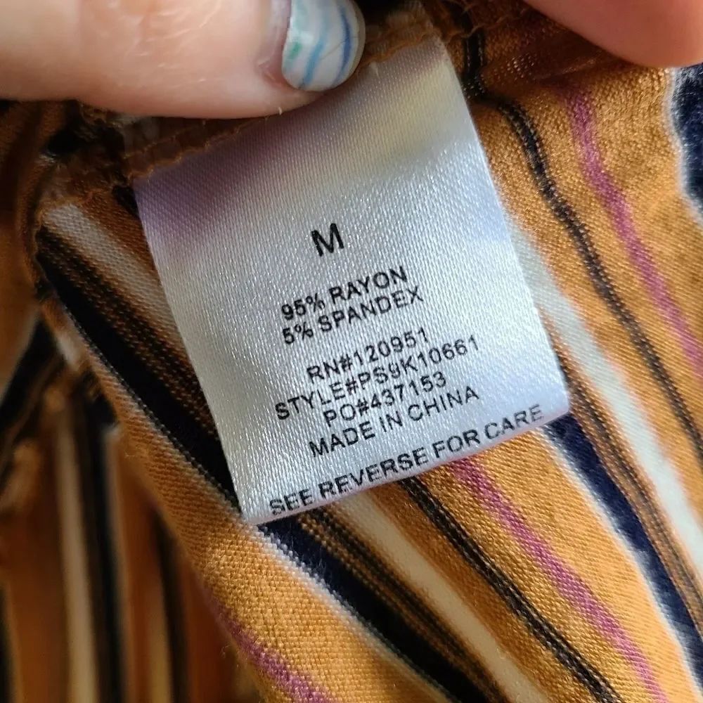 Pink Rose Striped Button Up - Picture 6 of 8